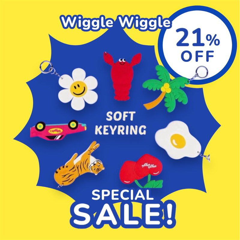 ขายดี Wiggle Wiggle Soft Keyring พวงกุญแจนุ่มน่ารัก ของแท้เกาหลี