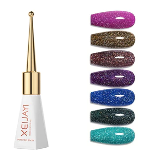 XEIJAYI สีเจลกริตเตอร์โฮโลแกรม สะท้อนแสง เงาสวยติดทนนาน ขนาด 10 ml.🌈พร้อมส่งในไทย🌈