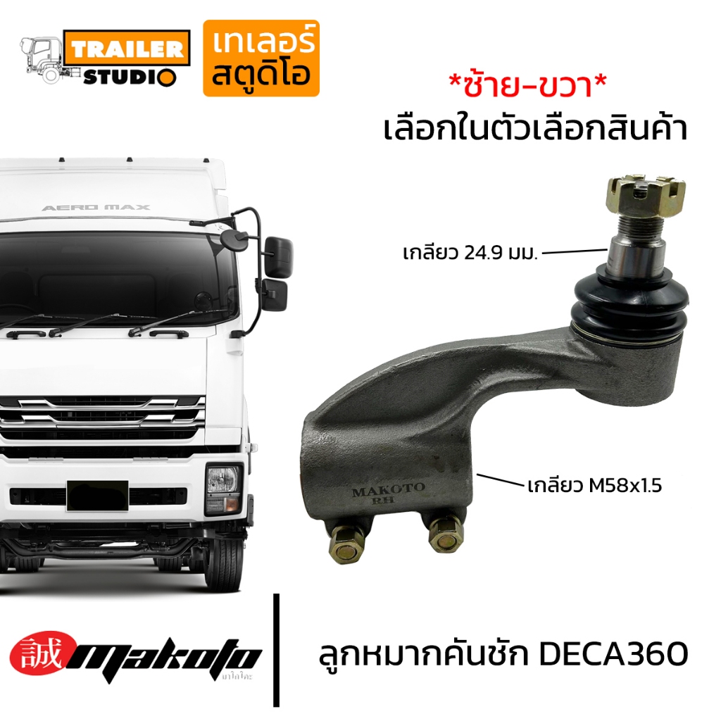 ลูกหมากคันชัก ISUZU DECA360 เกลียวเตเปอร์ 24.9มม. รูเกลียว M58x1.5 ซ้าย-ขวา คันชัก อีซูซุ เดก้า 360 ช่วงล่างรถบรรทุก