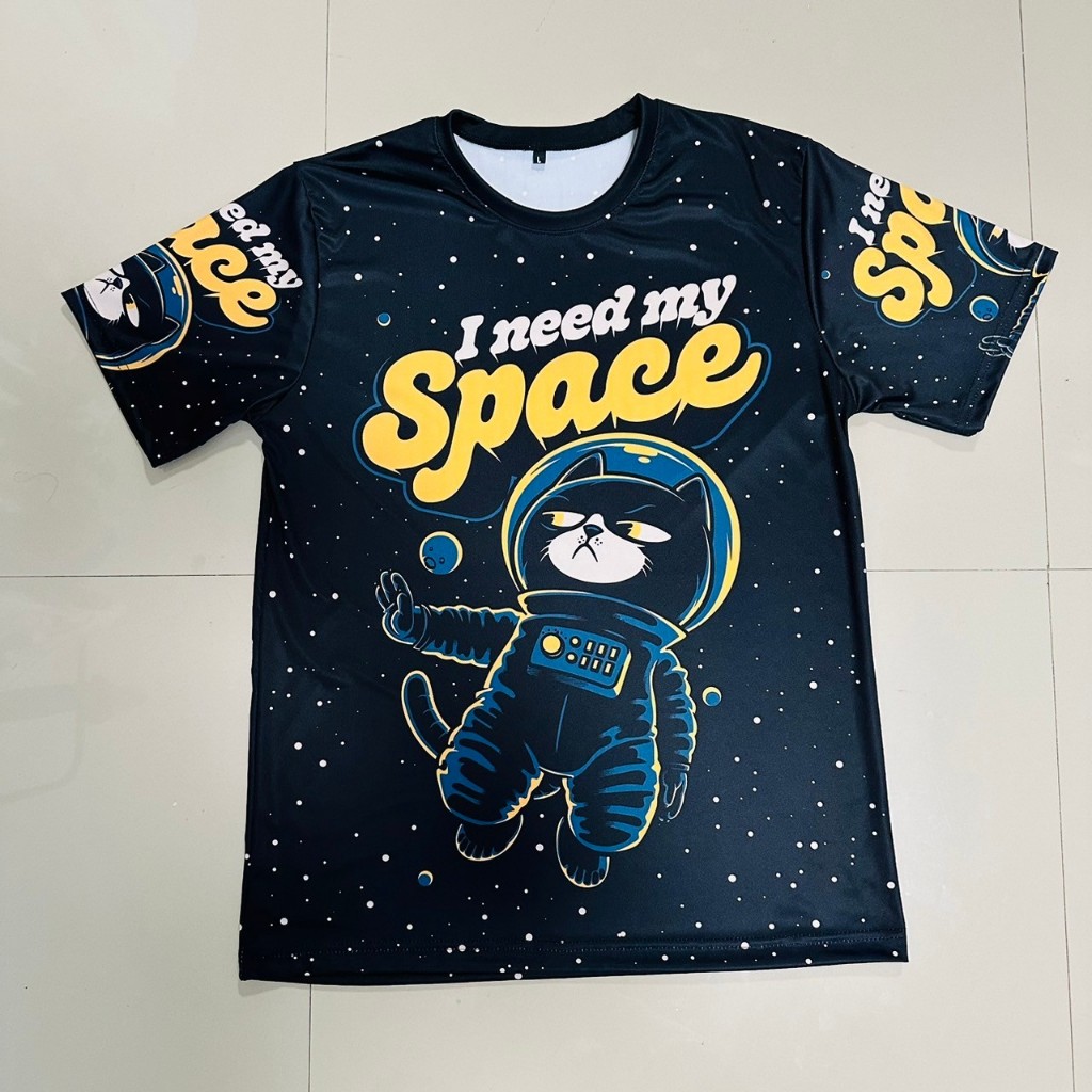 เสื้อยืดลายน้องแมวอวกาศ I NEED MY SPACE ลายใหม่ล่าสุด