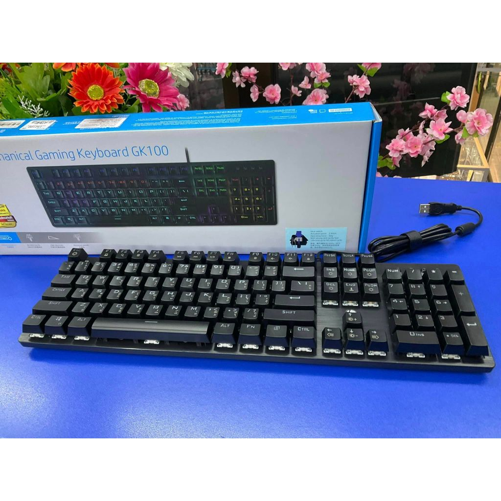 KEYBOARD HP GAMING GK100 - BLUE-SWITCH Mechanical Gaming Keyboard HP