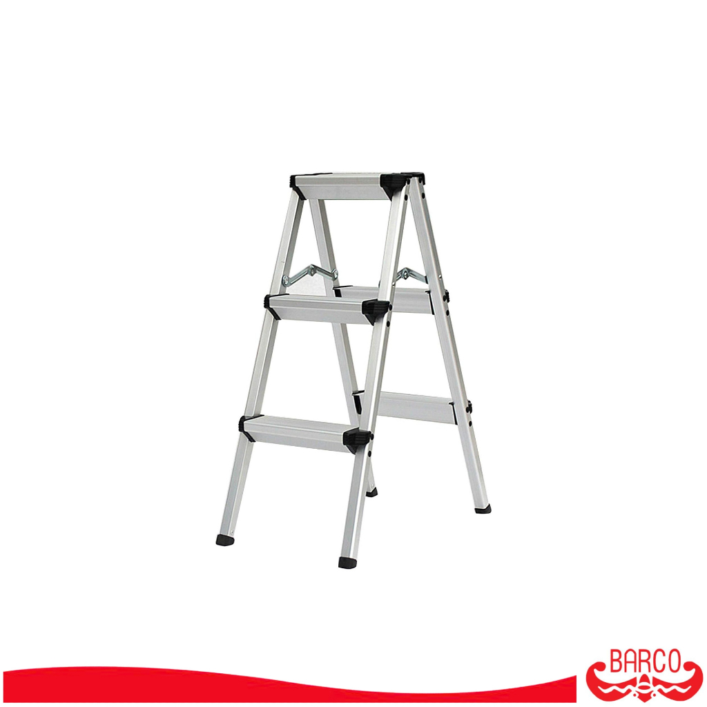 BARCO บันไดอลูมิเนียมรุ่นน้ำหนักเบา ขาเล็ก ขึ้น 2 ทาง 3 ขั้น 75 ซม