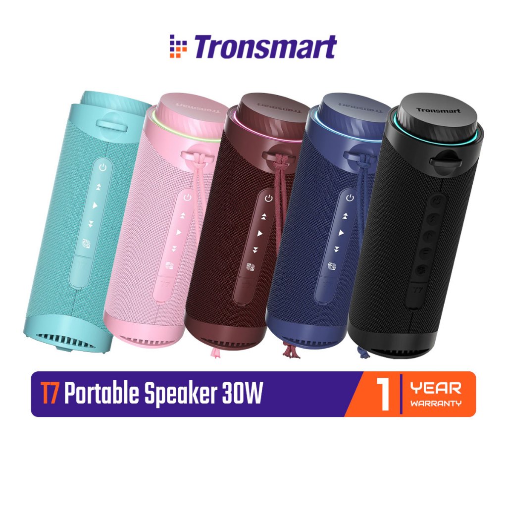 Tronsmart T7 30W Bluetooth Speaker ลำโพงบูลทูธ ระบบเสียง 360 องศา ไฟ RGB ตามจังหวะเพลง กันน้ำ IPX7