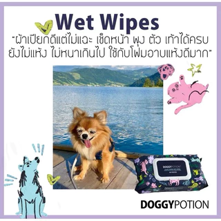 PACK OF 6 Doggy Potion Biodegradable Wet Wipe ทิชชู่เปียกย่อยสลายได้ 80 แผ่น x 6ห่อ
