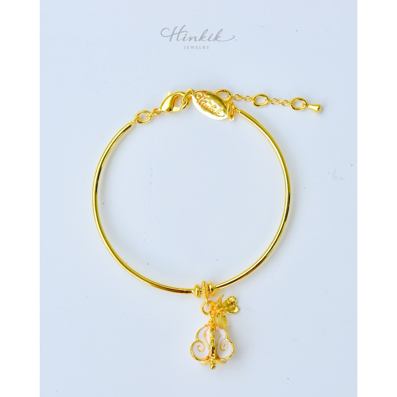 กำไล ข้อมือ ดอกรัก ชุบสีทอง 18K สไตล์ ไทยๆ ของขวัญ ของฝาก