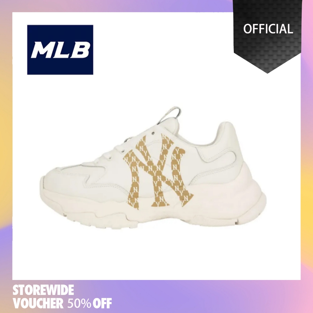 สินค้าอย่างเป็นทางการ MLB Chunky DIa Monogram รองเท้ากีฬาสำหรับบุรุษและสตร