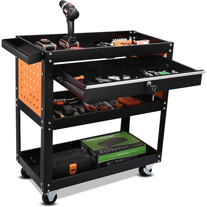 รถเข็นเก็บเครื่องมือ 3 ชั้น 3-Tier Tool Storage Trolley