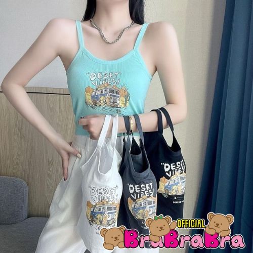 [ส่งจากไทย] 𝑩𝒓𝒂𝑩𝒓𝒂𝑩𝒓𝒂 #bra-285 สายเดี่ยวลายการ์ตูน มีฟองน้ำในตัว