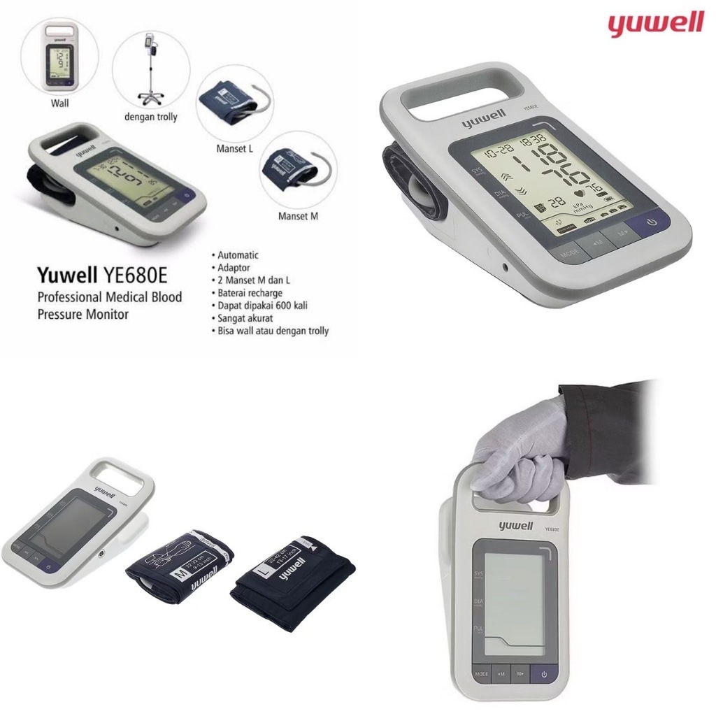 🌟รับประกันเครื่อง 5 ปี 🌟เครื่องวัดความดันโลหิตดิจิตอล แบบล้อเลื่อน YUWELL  YE680E