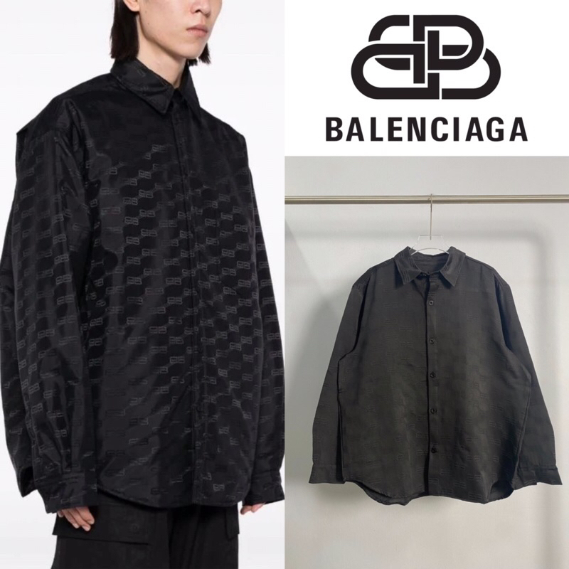 เสื้อเชิ๊ตแขนยาว Balenciaga BB Embroidered Shirt Jacket