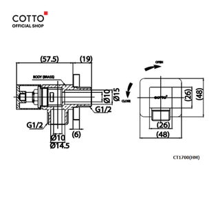 COTTO วาล์วเปิด-ปิดน้ำขนาดเล็ก รุ่น CT1700(HM) STOP VALVE
