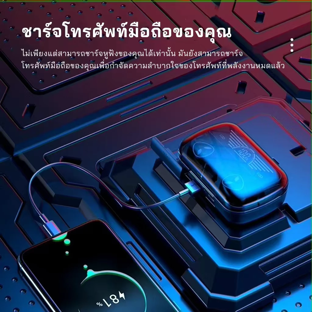 หูฟัง TWS Bluetooth สเตอริโอ แยกเสียงซ้าย/ขวา thumbnail 6