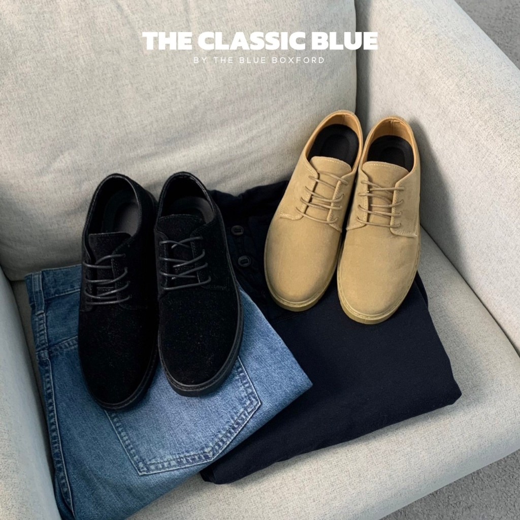 (สั่งผ่าน shopee video ลด30%) Classic blue - Berlin desert shoes รองเท้าหนัง