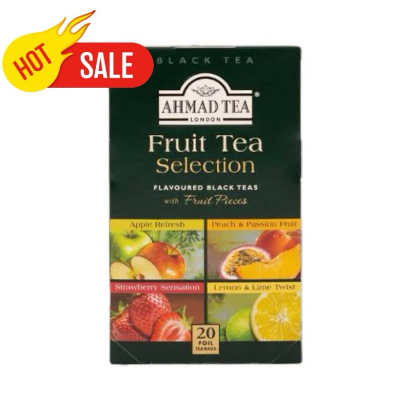 AHMAD TEA Fruit Tea selection ชาผลไม้รวม 20ซอง มีซองฟอร์ยแยก แอปเปิ้ล พีซ สตรอเบอรี่ มะนาว ชาผลไม้หลากหลาย
