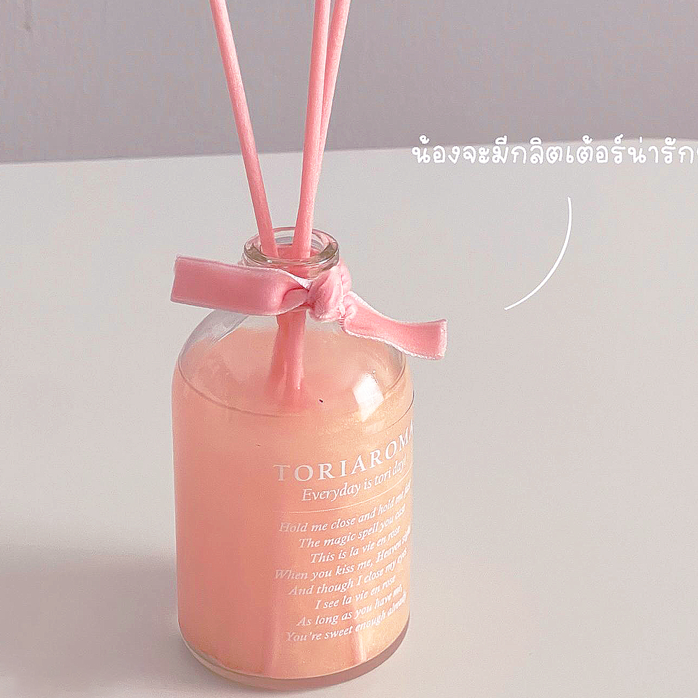 TORIAROMA | Pink Pearly Love สีชมพูสวยหวาน อัพเกรดห้องให้สวยหรูดูแพง ก้านไม้หอมอโรมา หอมฟุ้ง 100ml.