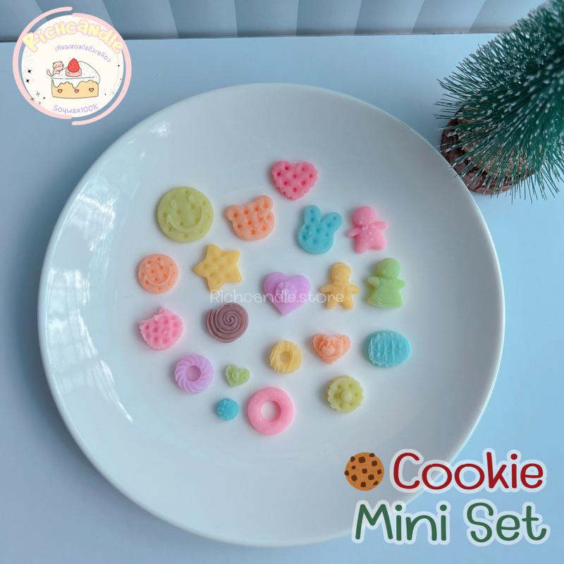 (พร้อมส่ง) ท็อปปิ้งเทียน Cookie mini Set
