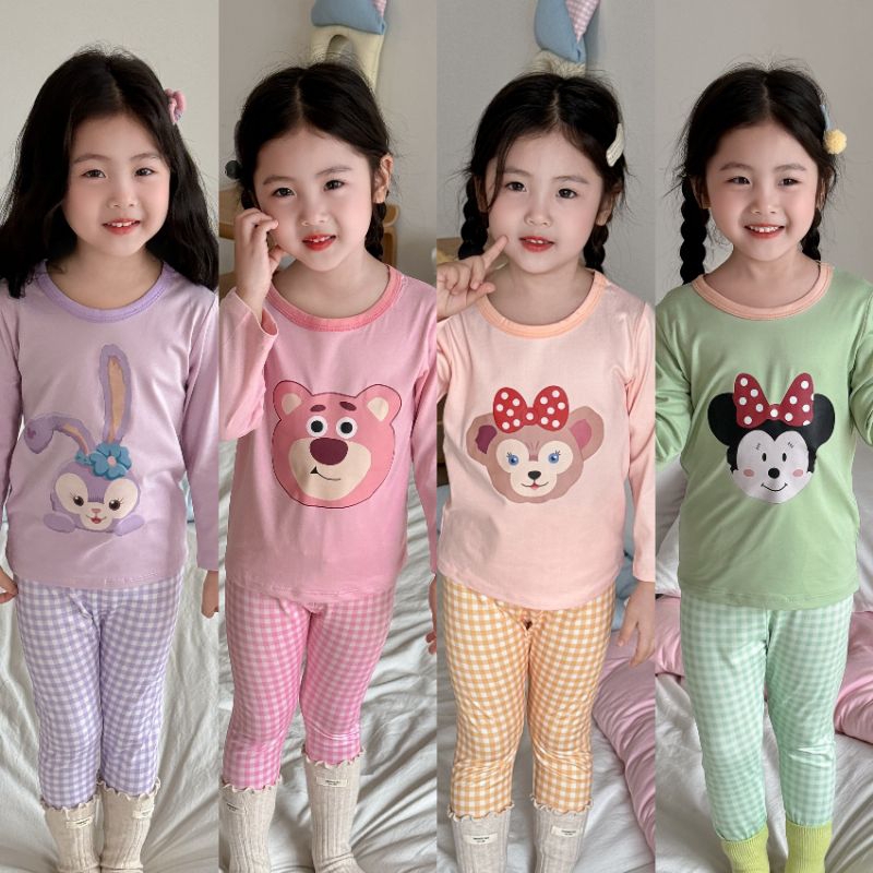 พร้อมส่งในไทย🇹🇭ชุดนอนเด็กลายการ์ตูนน่ารัก/ป้ายBB kids/ผ้าcotton นิ่ม/สินค้าถ่ายจากงานจริงค่ะ