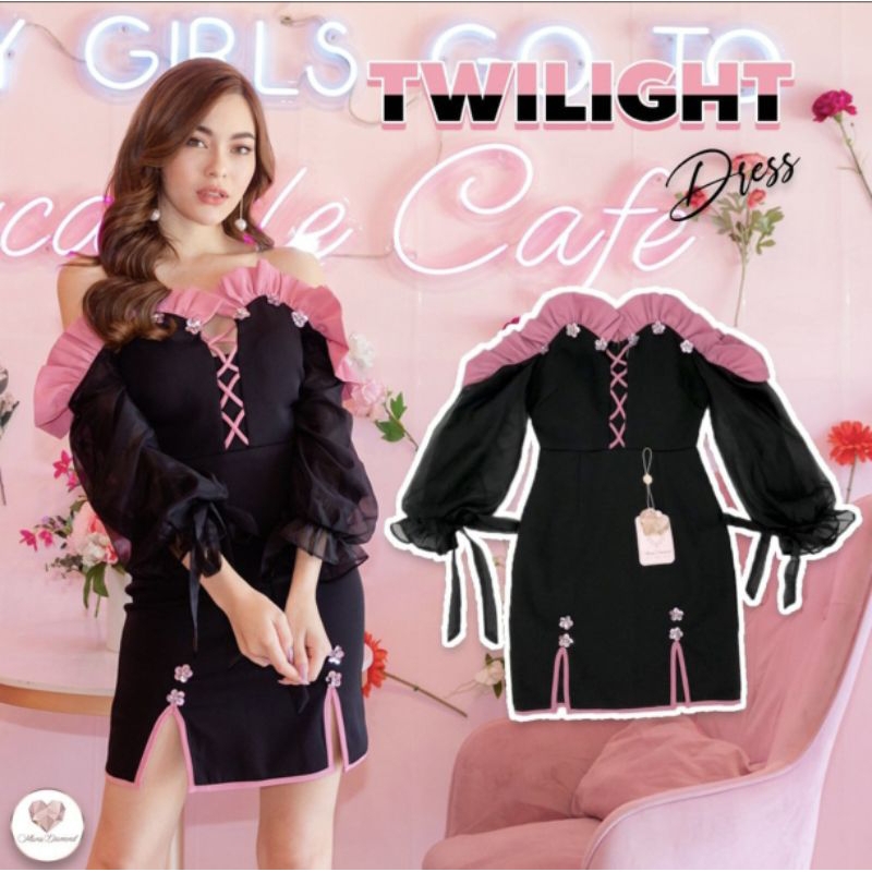เดรสงานราตรี สีดำ เดรสเซ็กซี่ Maria diamond sz.m มือสอง เดรส PR เดรสเจ้าหญิง