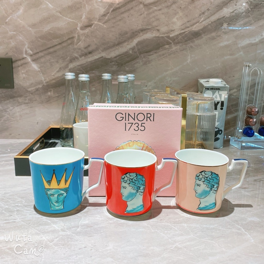 Italy Ginori1735 Neptune Journey Neptune Blue mug Vintage porcelain coffee mug