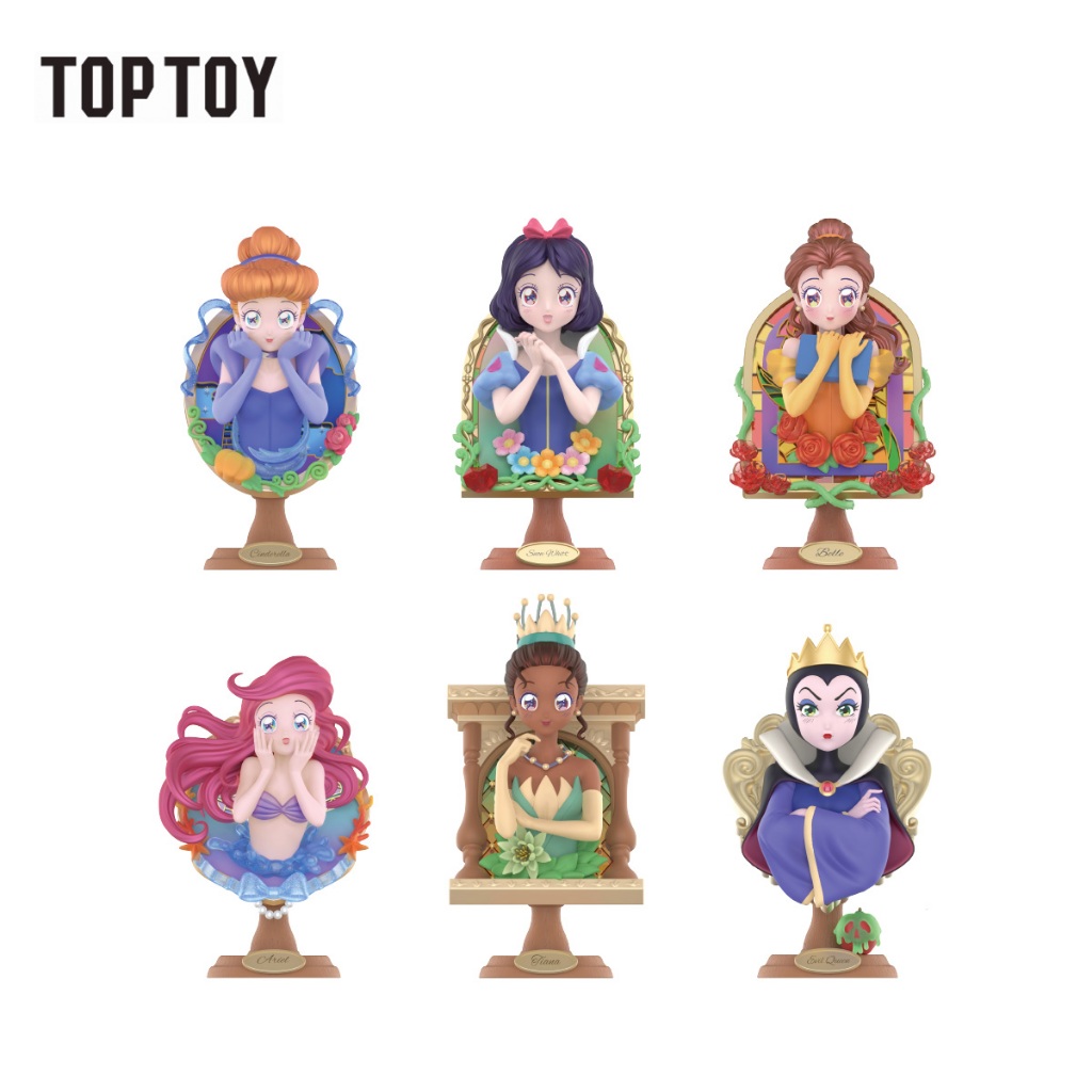 【6 Blind Boxes】TOPTOY x Disney Princess Mirror Secret Message Series Blind Box Collection ของเล่น