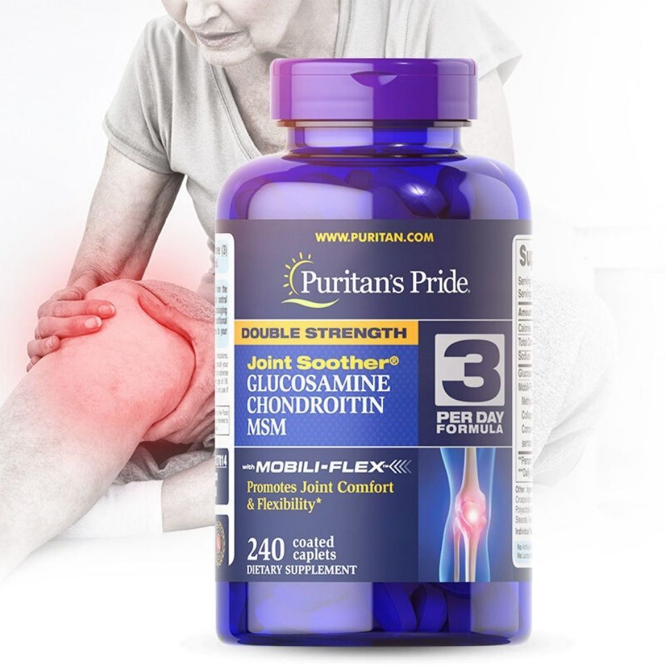 [ของแท้ 100%] Puritan's Pride Double Glucosamine Chondroitin Glucosamine Joint Protection 240 แคปซูล-รักษาสุขภาพ