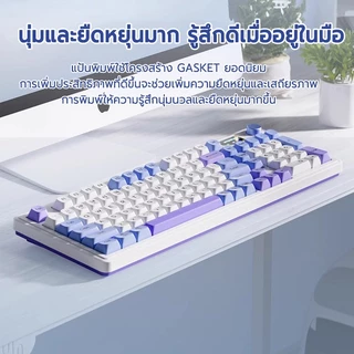 LANGTU L98Pro คีย์บอร์ด แป้นพิมพ์ไทย คีย์บอร์ดไร้สาย RGB 2.4Ghz + Bluetooth + ลิงค์แบบมีสาย, โหมดสามลิงค์ PC/iPad