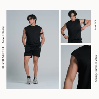 OLIVER MUSCLE เสื้อยืดแขนกุดทรงเกาหลี สีพื้น ผ้านุ่ม ใส่สบายไม่ร้อน แบรนด์ Oliver Muscle