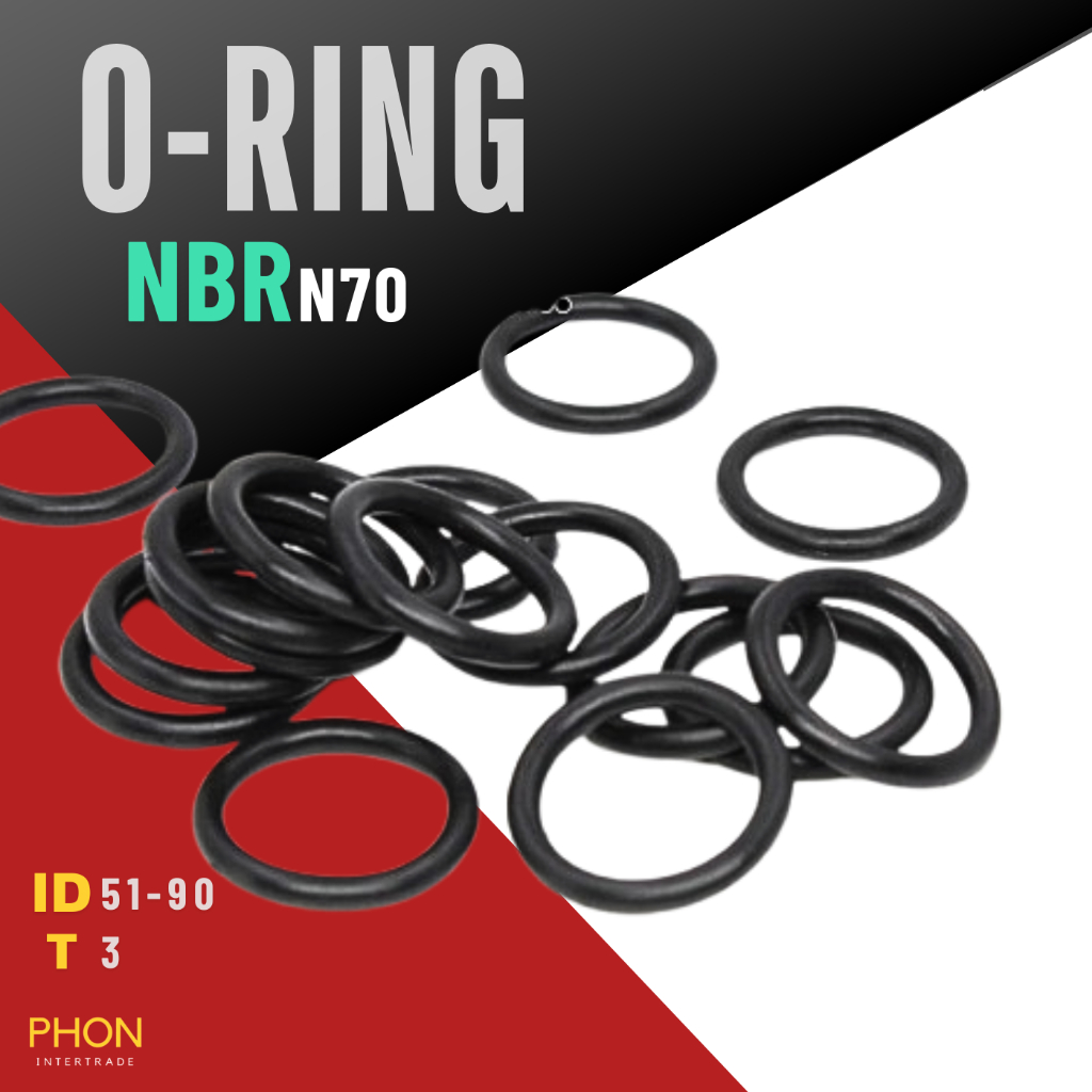 โอริง O-Ring วงใน ID 51 - 90 mm ความหนา 3 มิล ยางโอริง NBR 70 เลือกขนาดได้ ยี่ห้อ GAPI นำเข้าจากอิตาลีของแท้ 100%