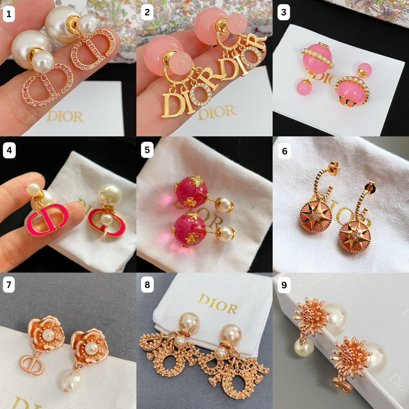 ต่างหูมุก แฟชั่น ดิ CD pink tribales earring