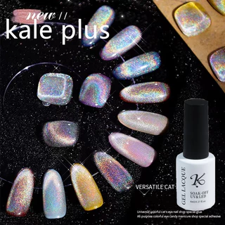 สีเจล kale plus สีลูกแก้วสีรุ้ง สีทาเล็บเจล WNCH-8ML สีลูกแก้ว สีรุ้ง สีแฟลชสีเจล โฮโลแกรมสายรุ้ง ทาทับได้ทุกสี สีแคทอาย