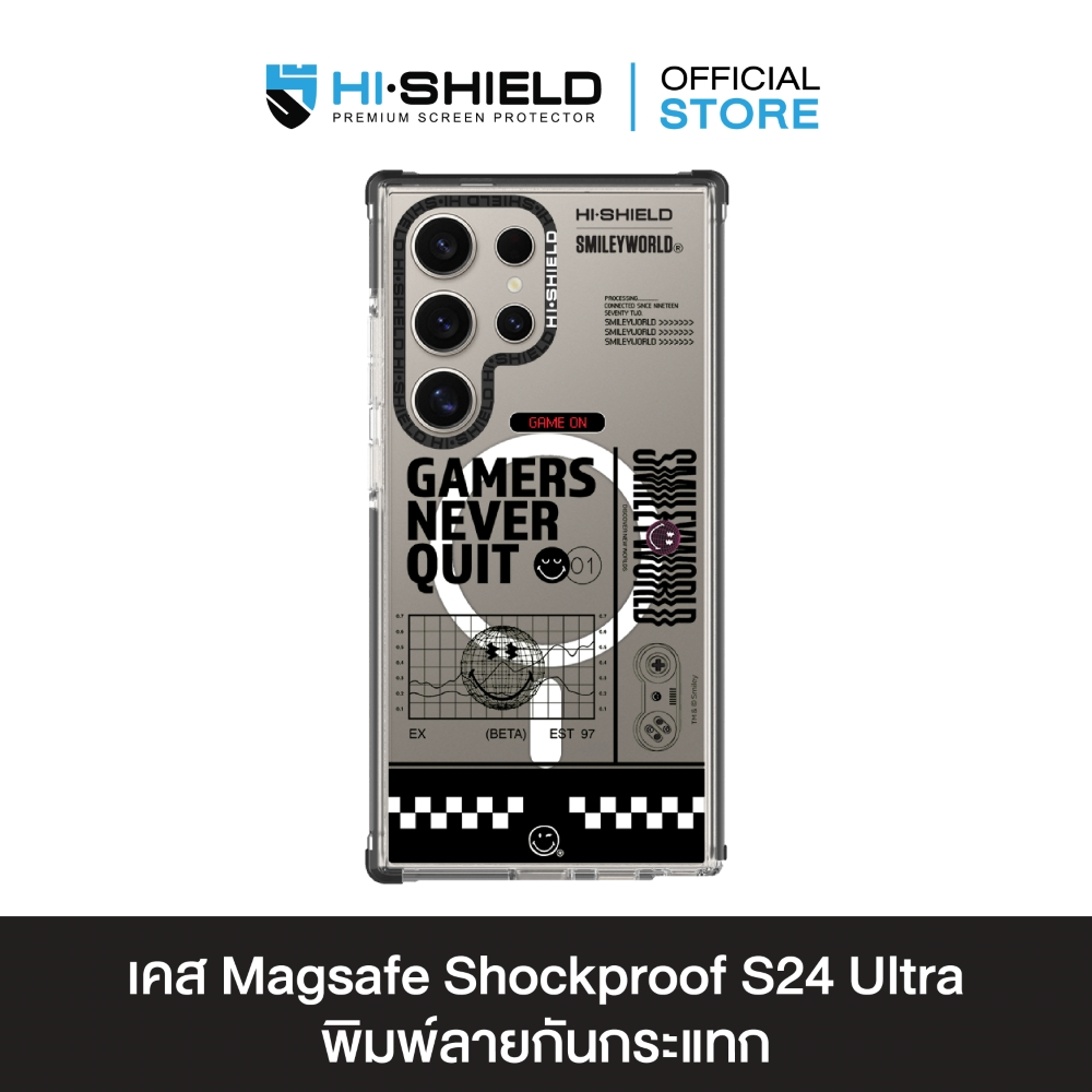 HI-SHIELD Magsafe Shockproof Case รุ่น Smileyworld Smiley054 [SAMSUNG S24 Ultra] - เคสแม่เหล็กกันกระแทก