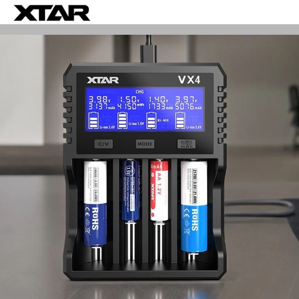 XTAR VX4 Visible Mixer – Universal Smart Battery Charger & Tester