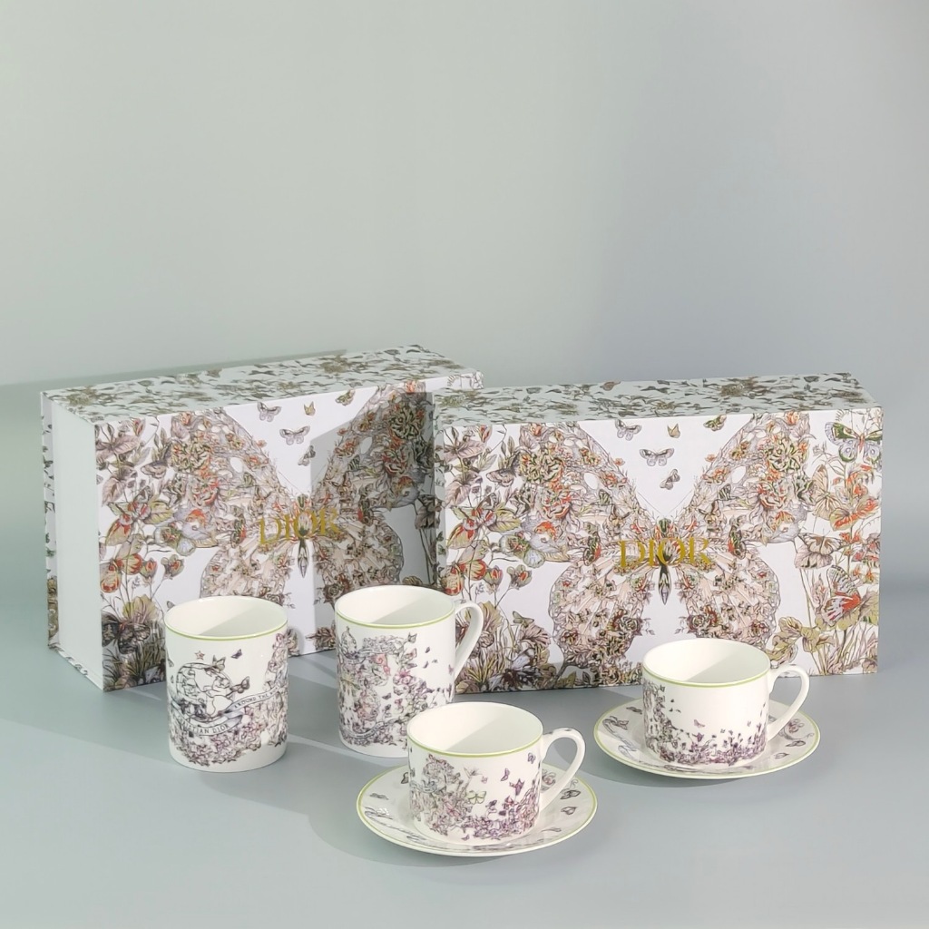 New Dior HOMEIDEA24 early spring series butterfly double cup saucer coffee cup saucer afternoon tea 