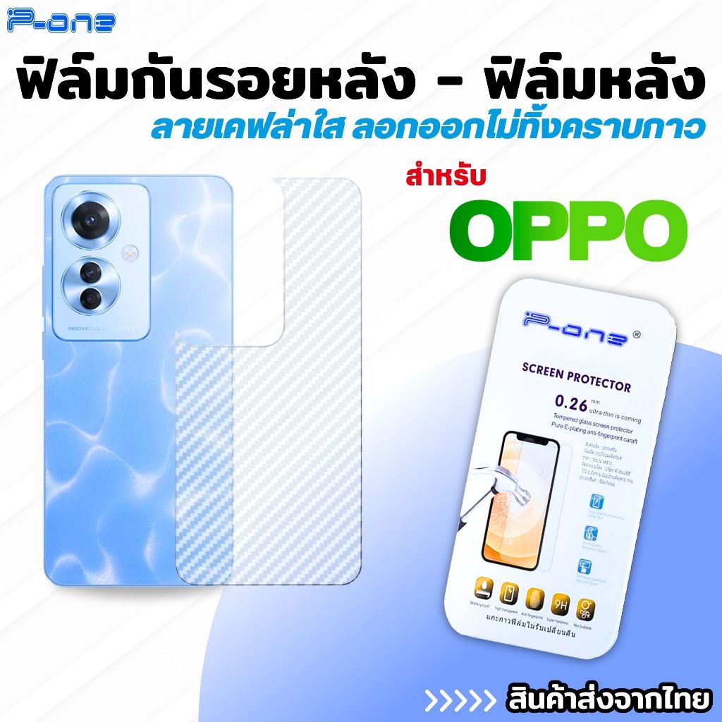 P-One ฟิล์มหลัง OPPO F1S F5 F7 R15 F9 F11Pro R9S R9Plus ฟิล์ม ใส กันรอย กันแตก กันกระแทก ออปโป้