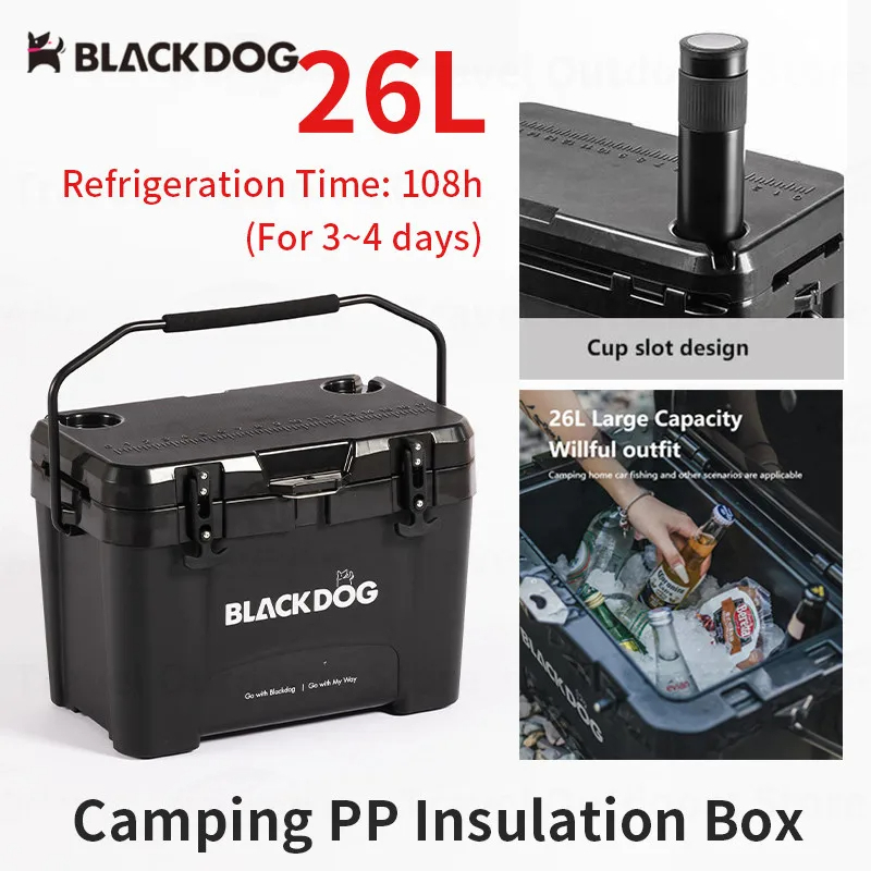 Naturehike BLACKDOG  Ice Cooler Box 26L  กระติก / ถัง น้ำแข็งเก็บความเย็นนานถึง 108ชม. ขนาด 26 L