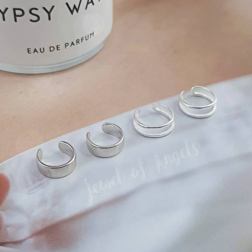 ต่างหูหนีบ Ear Cuff รุ่น Force เงินแท้S925 ต่างหูคลิปหนีบแฉก 2แบบ สีเงิน Silver925