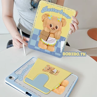 🪐24 ชั่วโมงเคส🪐case iPad Gen11 Pro11 2024 Air6 11 ที่ใส่ปากกา Butter Bear เคสiPadหมุน 360°Gen10 Air7