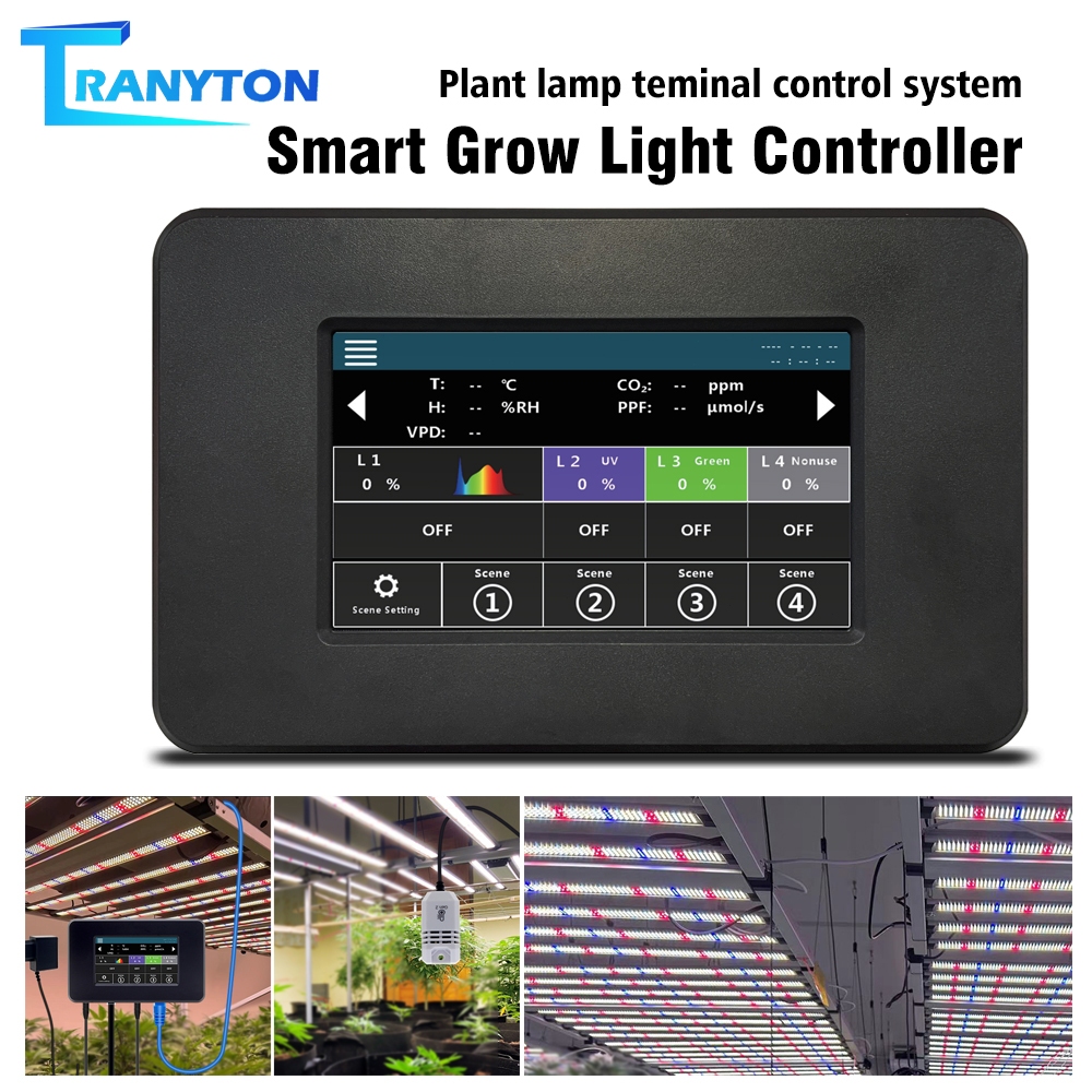 Smart Grow Controller หน้าจอสัมผัส LED เครื่องวัด อุณหภูมิในตัว ความชื้น ตัวจับเวลา เซ็นเซอร์ RS485