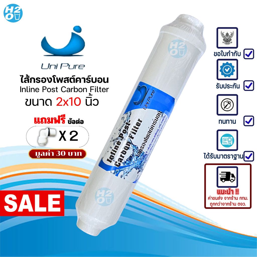 Unipure ไส้กรองน้ำ Post Carbon Inline ขนาด10นิ้ว โพสต์คาร์บอน ยี่ห้อ iFresh C.C.K. AQUATEK Omnipure CCK