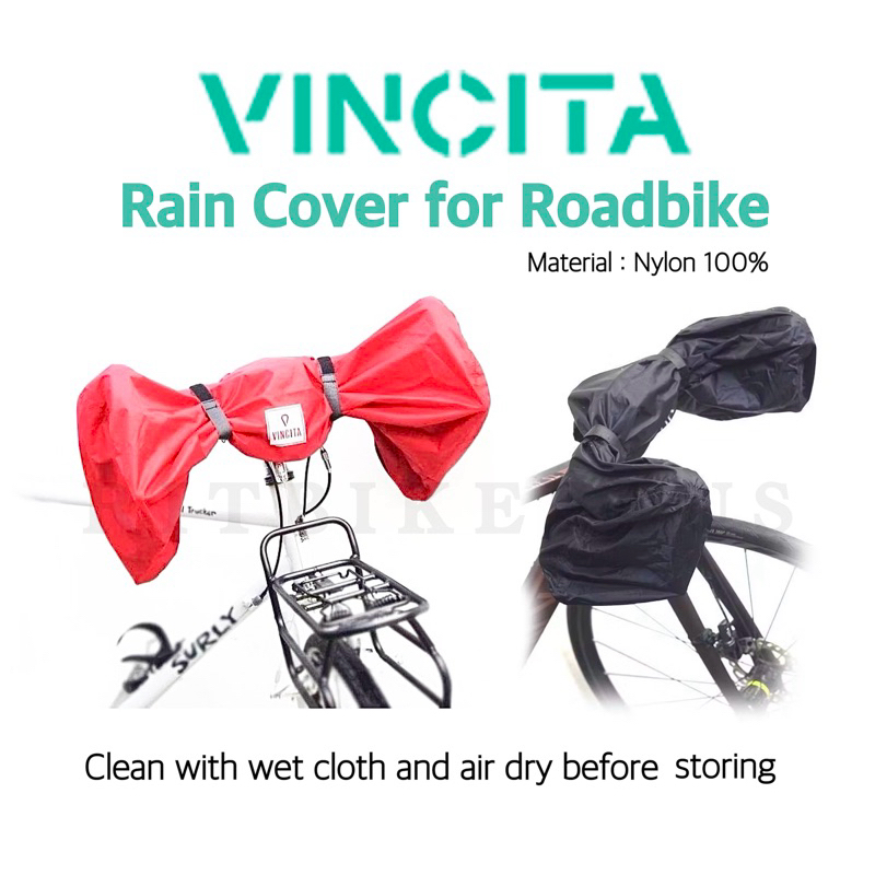 ผ้าคลุมแฮนด์เสือหมอบ Vincita รุ่น RC02 ปกป้อง แฮนด์จักรยานจากน้ำ ฝน ฝุ่นและสิ่งสกปรกอื่นๆ (สินค้าบริษัท)