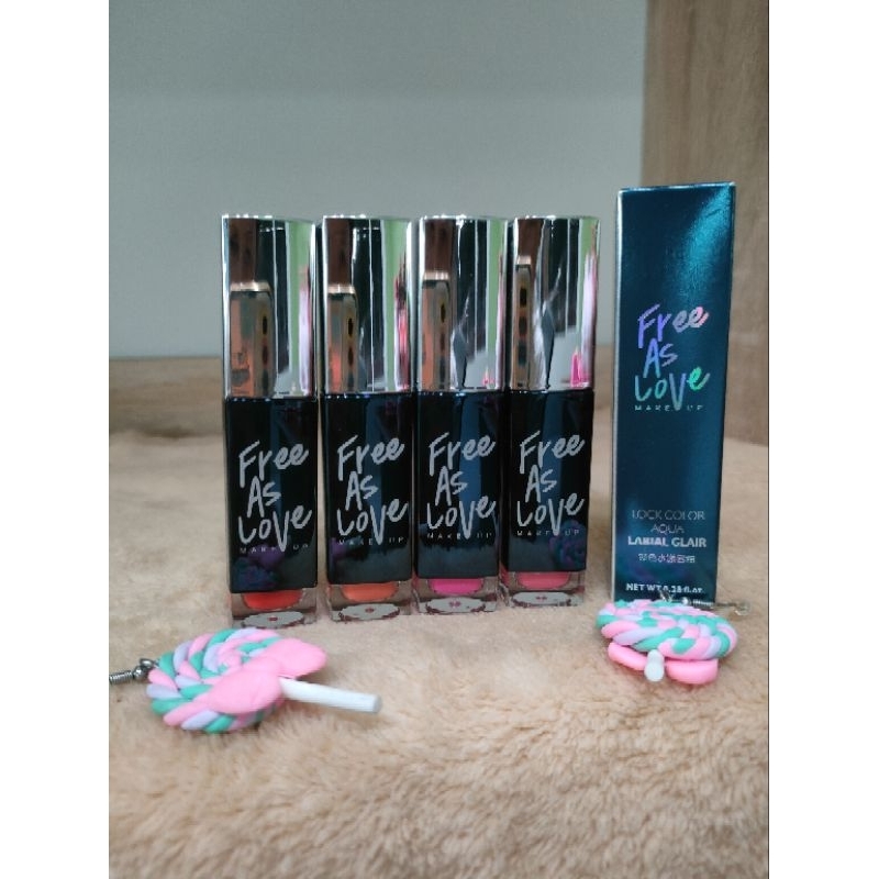 ลิปสติกจุ่มติ้นเจล free as love make upสีลิปสวยบำรุ่งริมฝีปาก มีให้เลือก4เฉด พร้อมส่งค่ะ