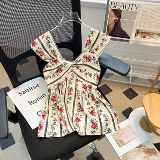 (โค้ดส่งฟรี)เสื้อลายดอกไม้ Cute Girl พร้อมส่งจากไทย! #003