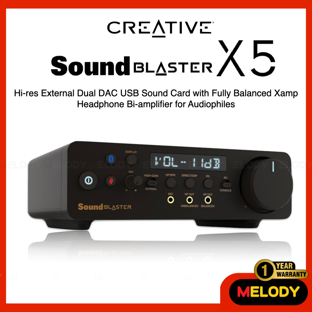 Creative Sound Blaster X5 Hi-res External Dual DAC USB Sound Card with Fully Balanced Xamp Headphone