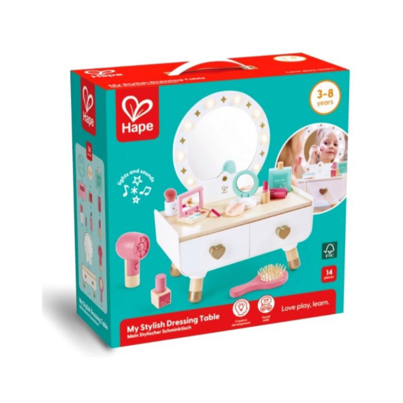 Hape - My Stylish Dressing Table โต๊ะเครื่องแป้งสุดเก๋  ของเล่นบทบาทสมมุติ - E3219