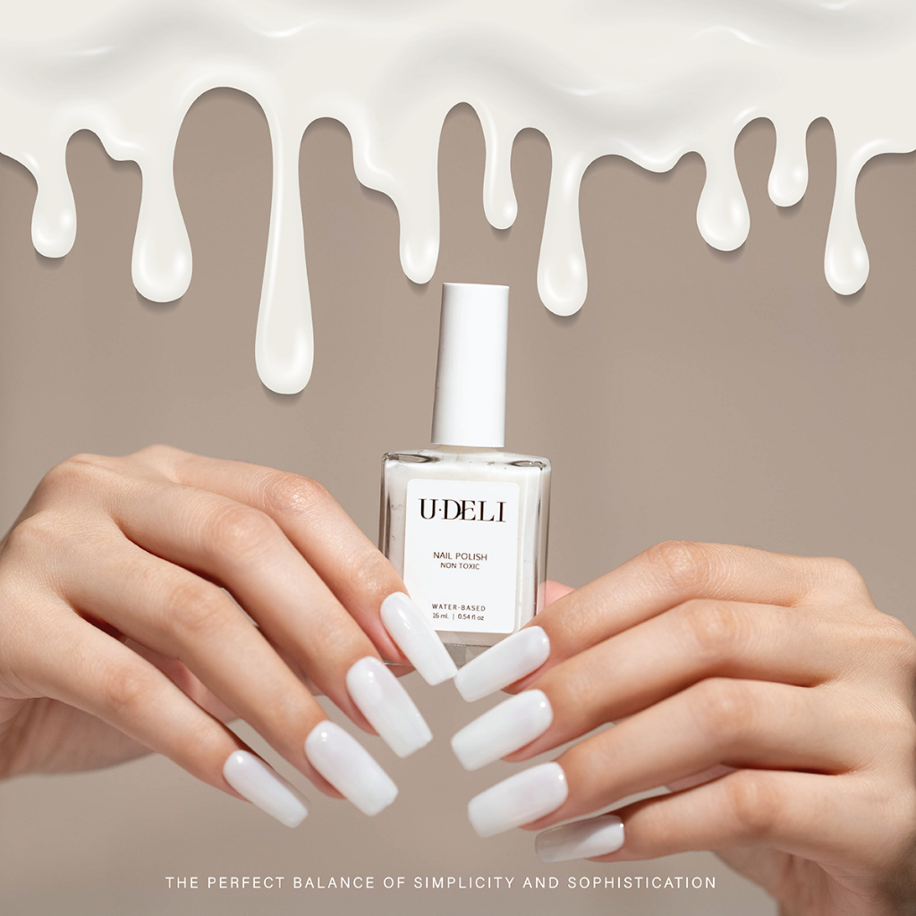 U-DELI สีทาเล็บกึ่งเจล(ไม่อบ) U-726 Milky สีขาวนม 16ml เล็บสีขาวนม สีทาเล็บเด็ก Vegan Nailpolish