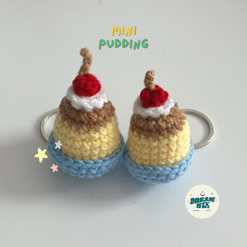 Mini Pudding Keychain พวงกุญแจพุดดิ้ง พวงกุญแจไหมพรมอเนกประสงค์ 🍮