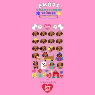 Puppy lovers emoji sticker สติกเกอร์ใสพิมพ์ทึบ 🐶 Jerryxkimdotstick