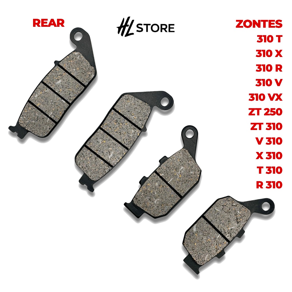 ผ้าเบรค Zontes 310 T 310 X 310 R 310 V 310 VX ZT 250 ZT 310 V 310 X 310 T 310 R 310 ด้านหน้า หลัง ชุ