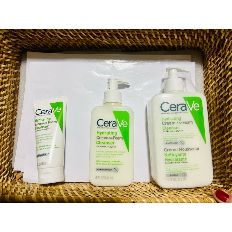 (ฉลากไทย) Cerave hydrating cream to foam cleanser