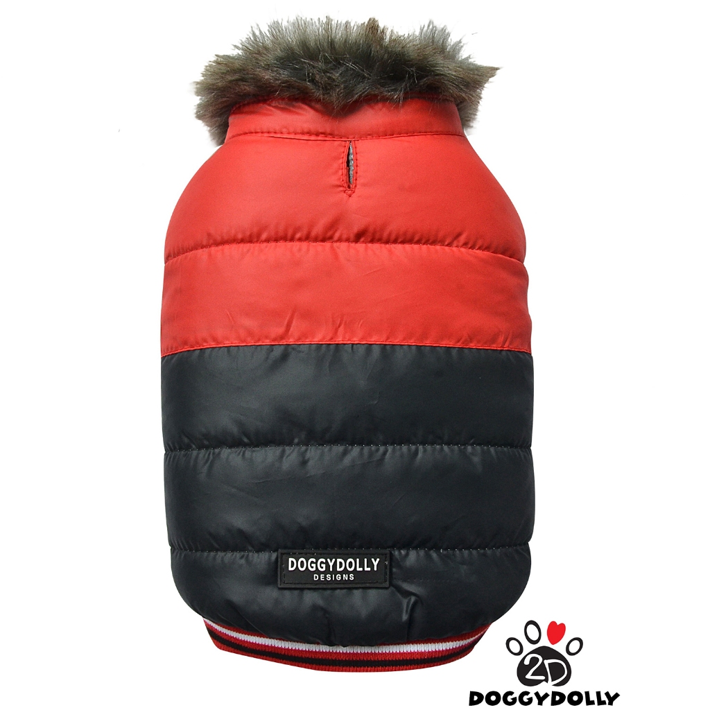 Bigdog -Doggydolly เสื้อผ้าแฟชั่น หมาใหญ่ เสื้อโค้ท winter คอเฟอร์ เสื้อหนาว ขนาดไซส์ 11-45โล - BD-W507